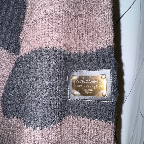 Dolce & Gabbana Men's Taupe and Black Crewneck Sweater